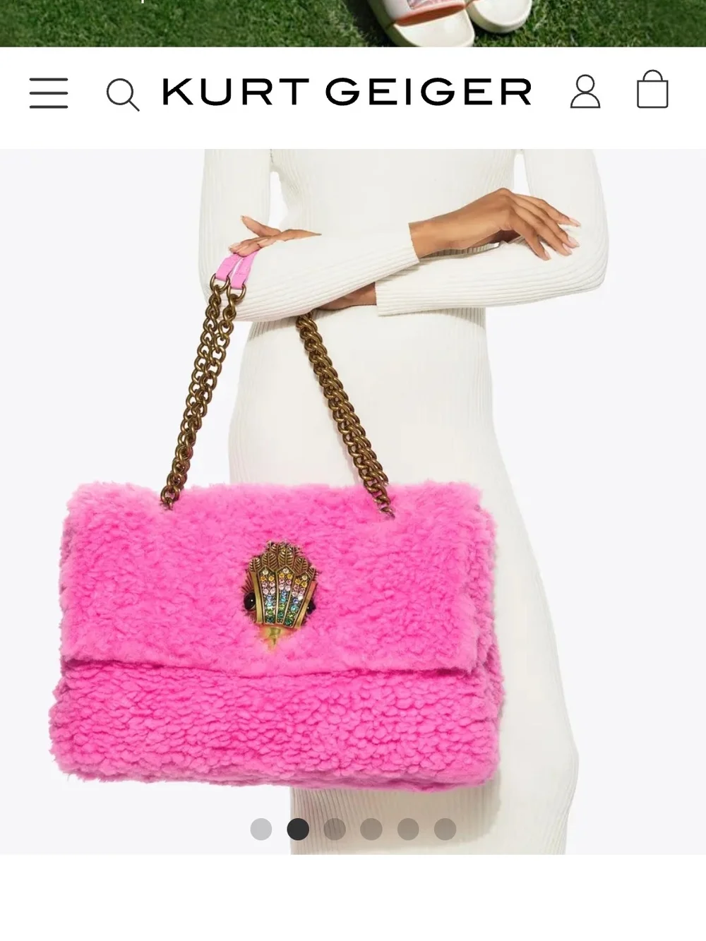 Kurt Geiger Macro Shearling Kensington Bag